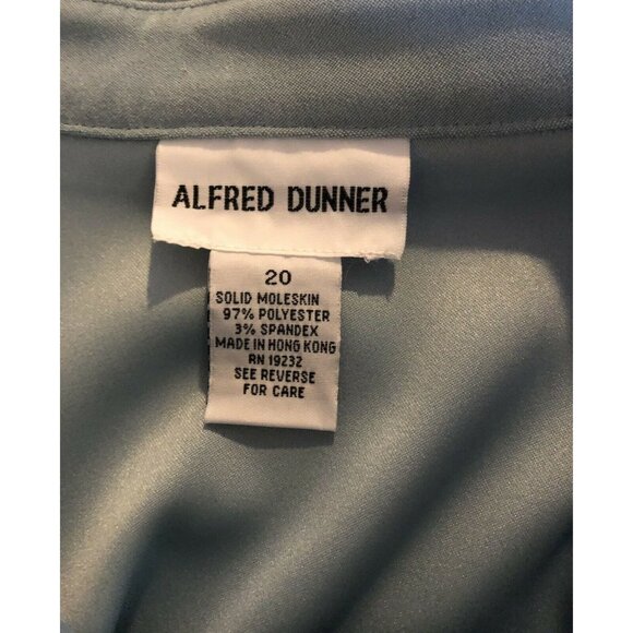 Alfred Dunner Womens Seafoam Long Sleeve Button Up Solid Moleskin Shirt Size 20 - Picture 7 of 9